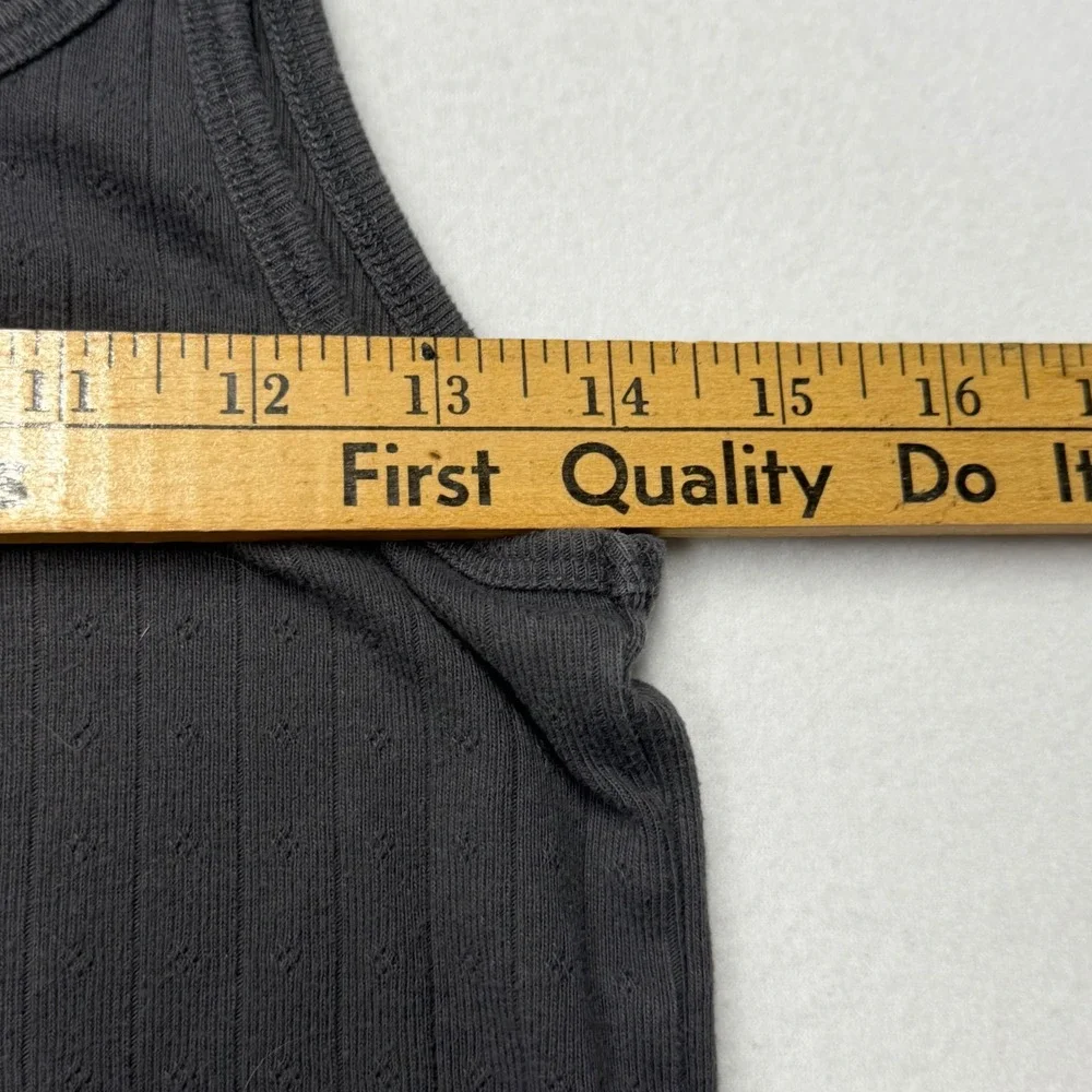 Gap Teen Soft Black Pointelle Ribbed Cami Tank Top Girls 18-20